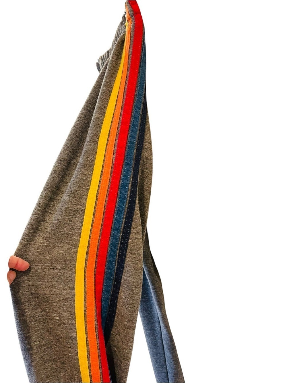 Aviator Nation Women’s 5 Stripe Sweatpants Joggers Heather Grey Rainbow Size: XS - Picture 4 of 6